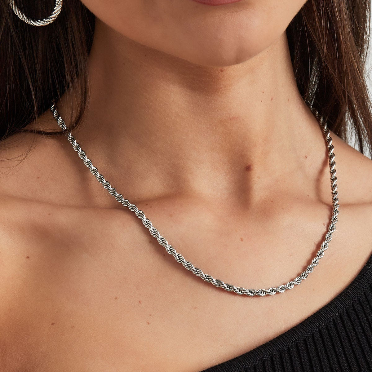 Unisex necklace twisted - Gold Color - 4.5MM