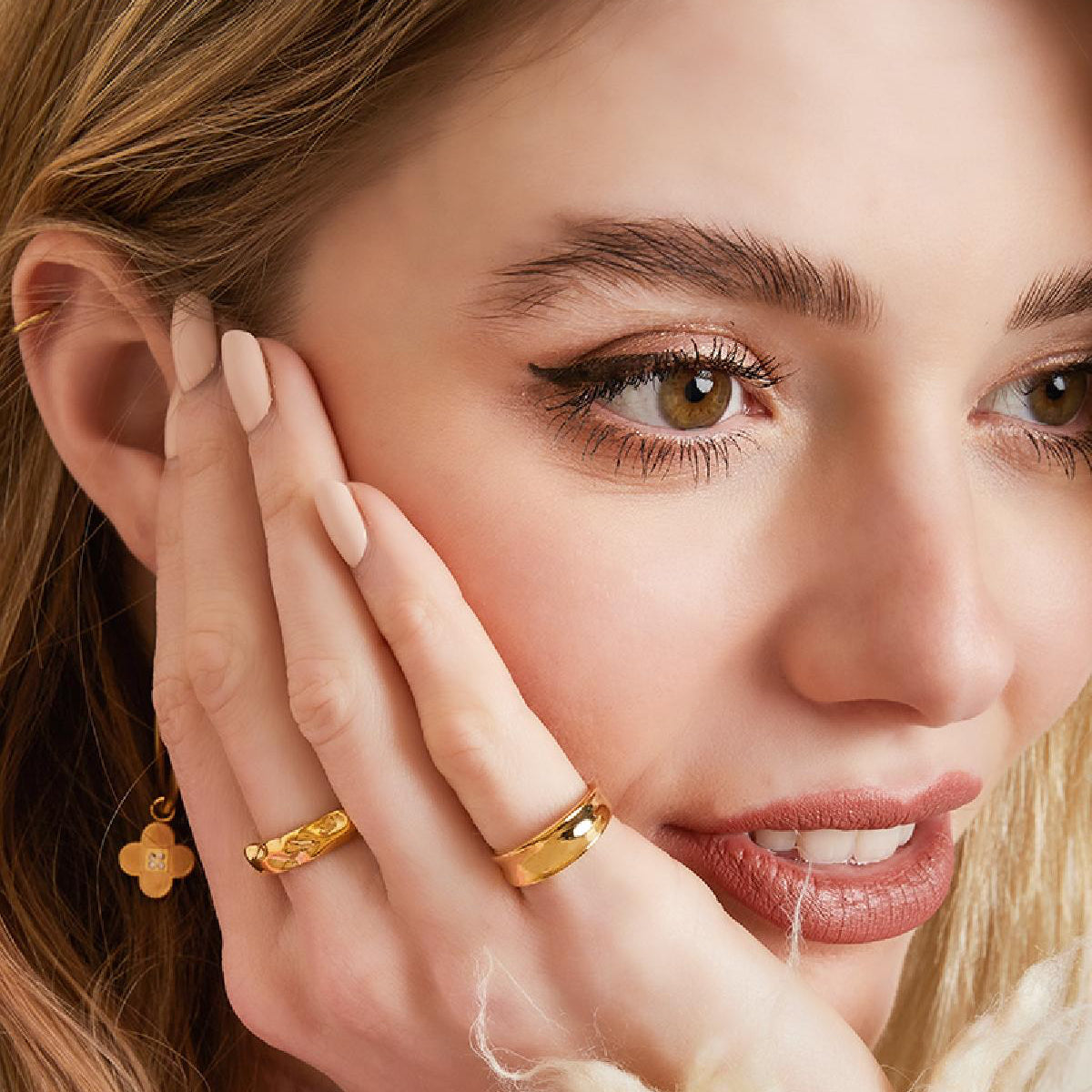 Stainless Steel Ring Gold Color 15