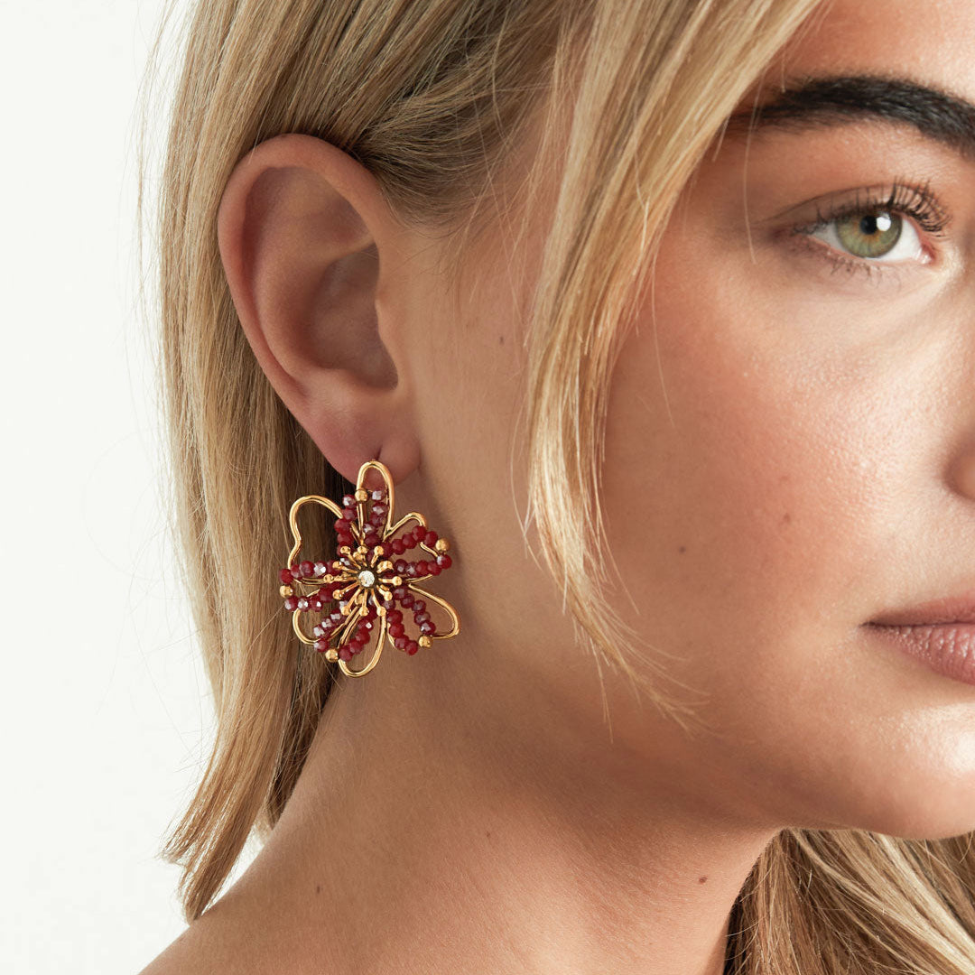 Stainless Steel Stud Earrings Flower Casual Daily Simple Series Women's jewelry