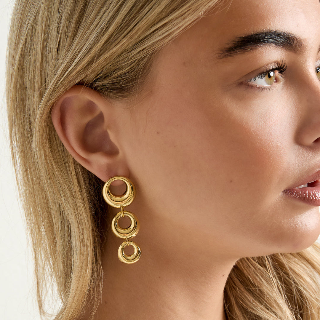 Stainless Steel Dangle Earrings circle Casual Daily Simple Series Women's jewelry