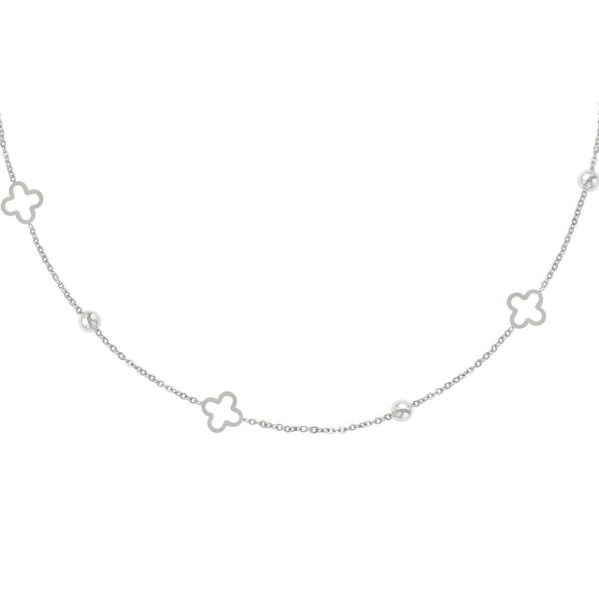 Necklace open clovers Gold Color Stainless Steel