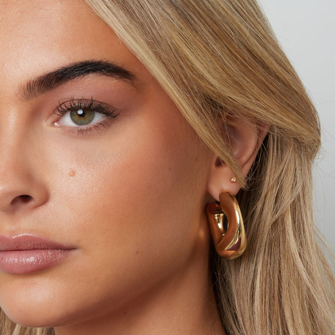 Stainless Steel Hoop Earrings circle Casual Daily Simple Series Women's jewelry