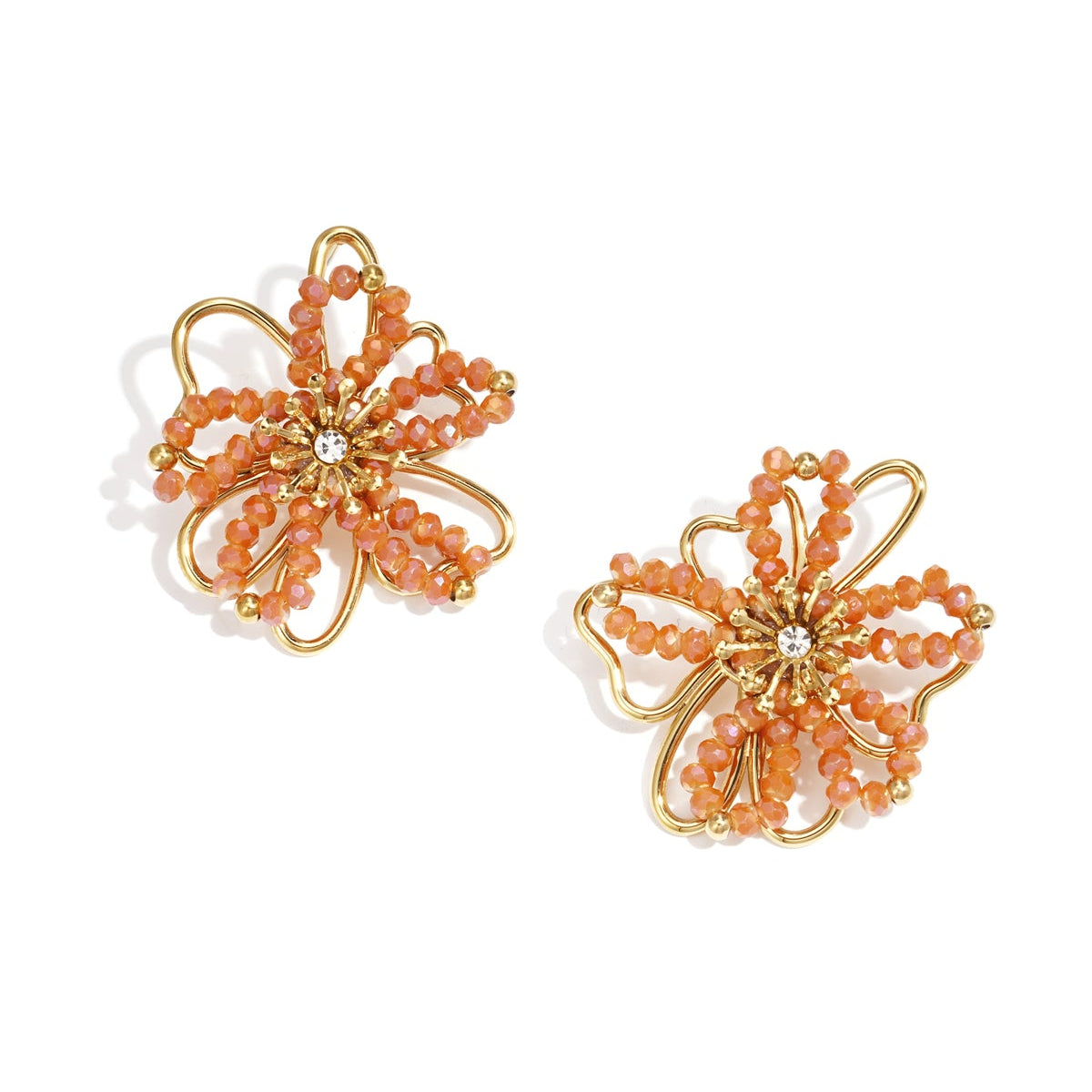 Stainless Steel Stud Earrings Flower Casual Daily Simple Series Women's jewelry