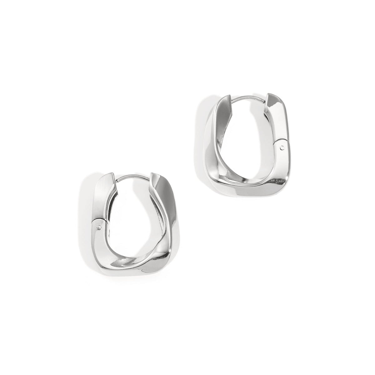 Stainless Steel Hoop Earrings rectangle Casual Daily Simple Series Women's jewelry