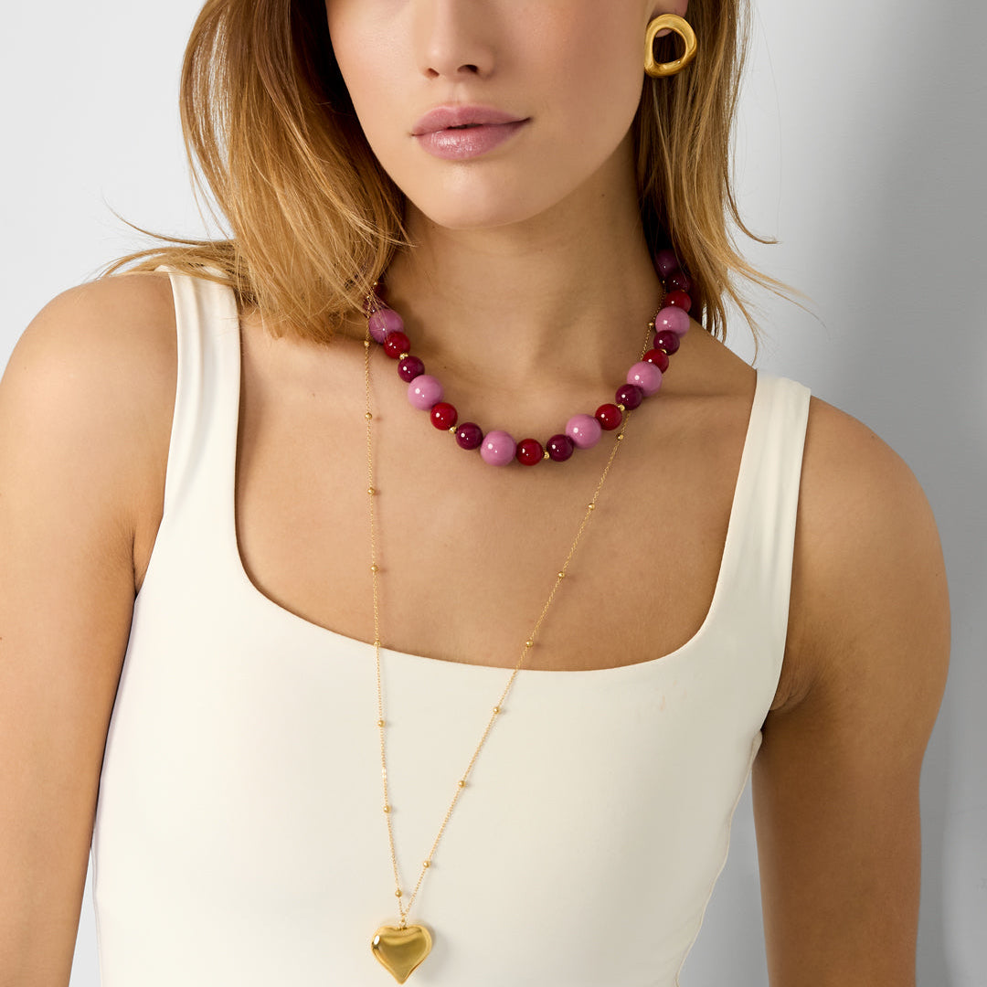 Stainless Steel Long Necklaces Heart Casual Daily Simple Series Women's jewelry