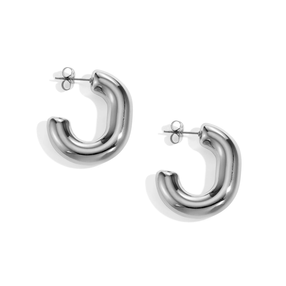 Stainless Steel Hoop Earrings irregular shape Casual Daily Simple Series Women's jewelry