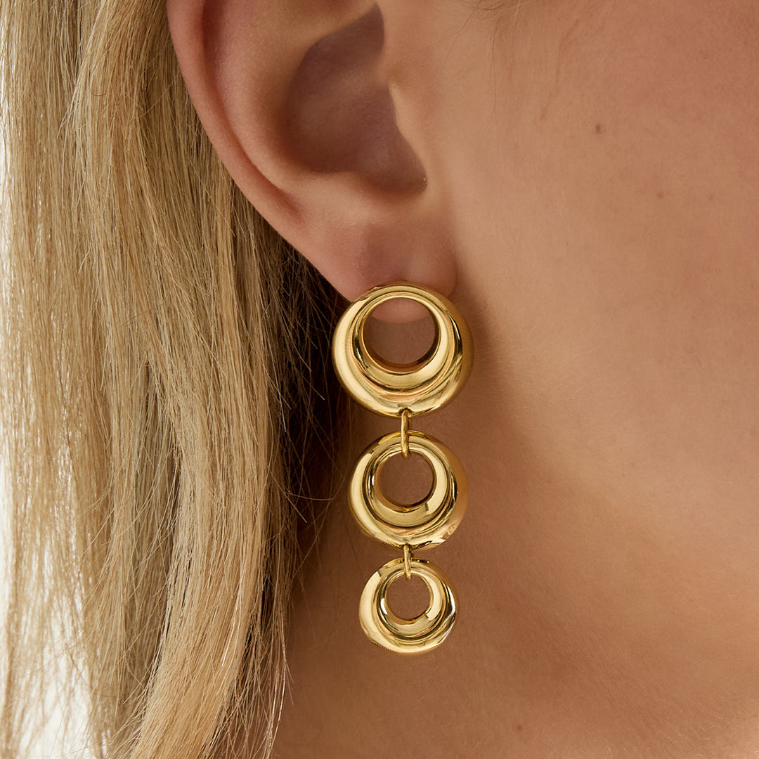 Stainless Steel Dangle Earrings circle Casual Daily Simple Series Women's jewelry