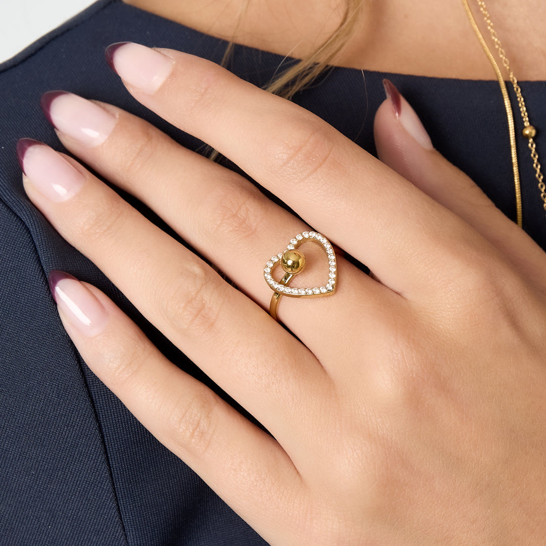 Stainless Steel Statement Rings Heart Casual Daily Simple Series Women's jewelry