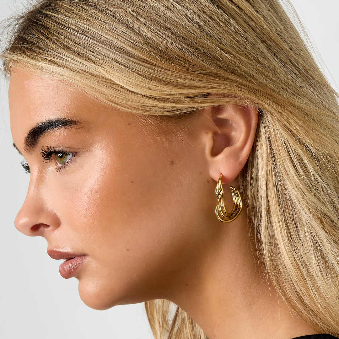 Stainless Steel Hoop Earrings Heart Casual Daily Simple Series Women's jewelry