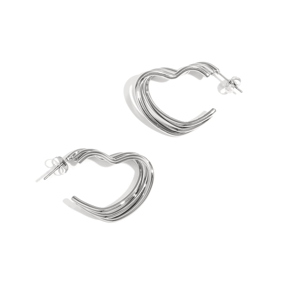 Stainless Steel Hoop Earrings Heart Casual Daily Simple Series Women's jewelry
