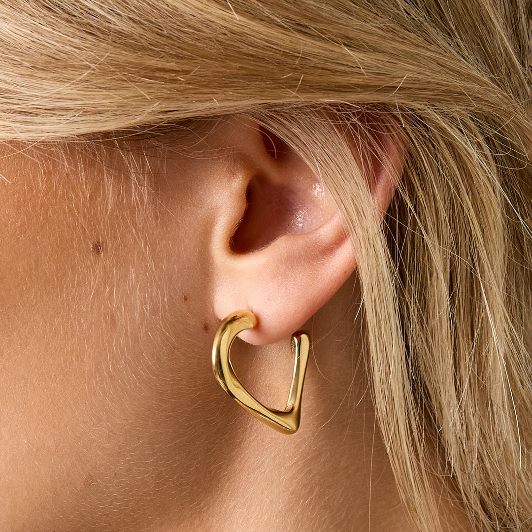 Hoop Earrings Heart Simple Daily Simple Series Women's jewelry