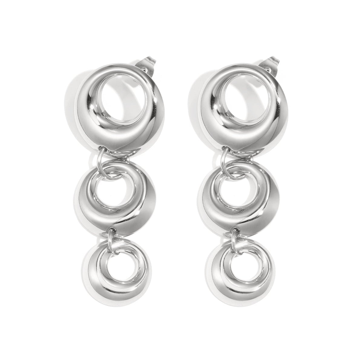 Stainless Steel Dangle Earrings circle Casual Daily Simple Series Women's jewelry