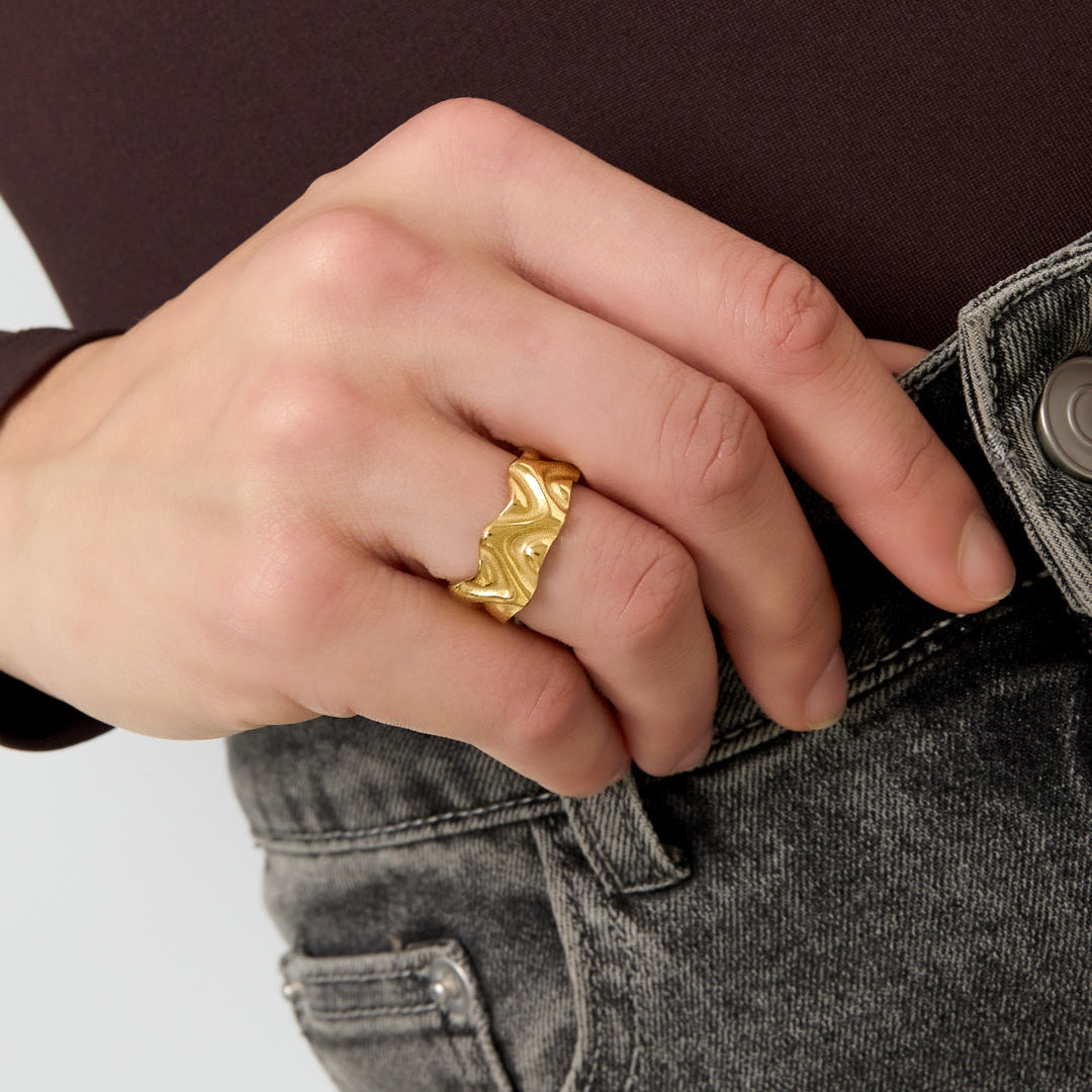 Stainless Steel Minimalist Rings irregular shape Casual Daily Simple Series Women's jewelry