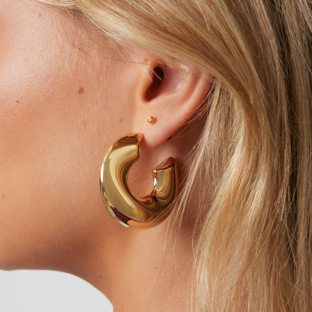 Stainless Steel Hoop Earrings circle Casual Daily Simple Series Women's jewelry