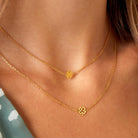 Necklace open clover Gold Color Stainless Steel