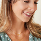 Necklace open clover Gold Color Stainless Steel