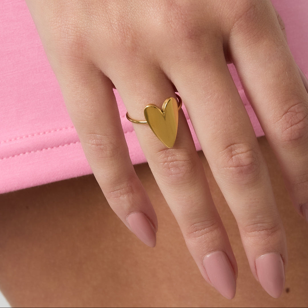 Stainless Steel Minimalist Rings Heart Casual Daily Simple Series Women's jewelry