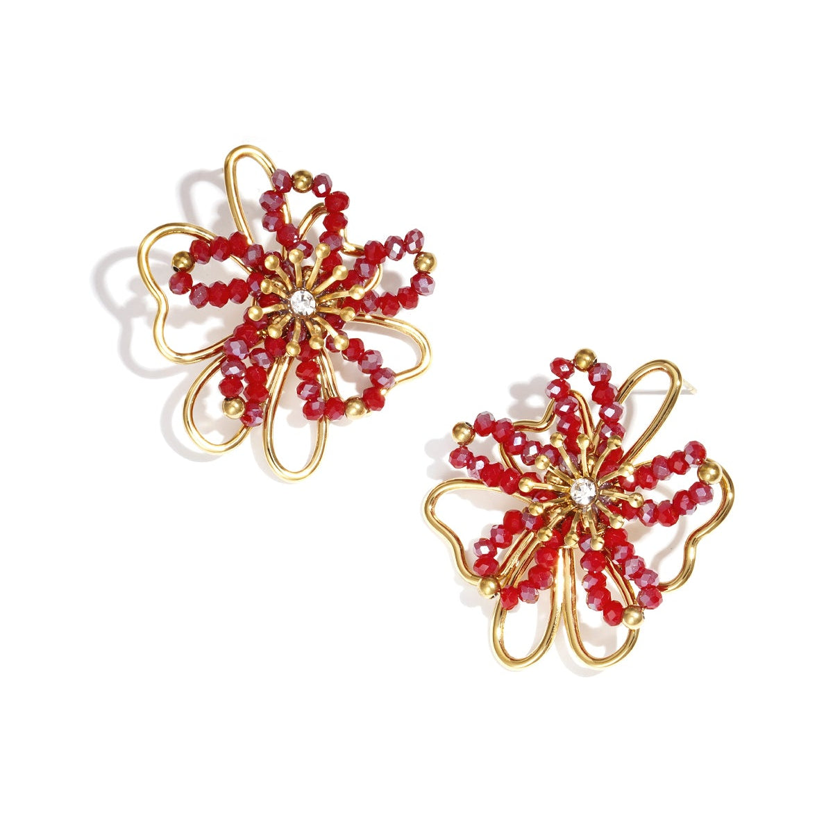 Stainless Steel Stud Earrings Flower Casual Daily Simple Series Women's jewelry