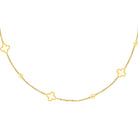 Necklace open clovers Gold Color Stainless Steel