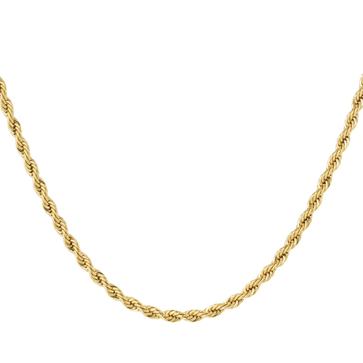 Unisex necklace twisted - Gold Color - 4.5MM