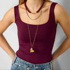 Stainless Steel Long Necklaces Heart Casual Daily Simple Series Women's jewelry