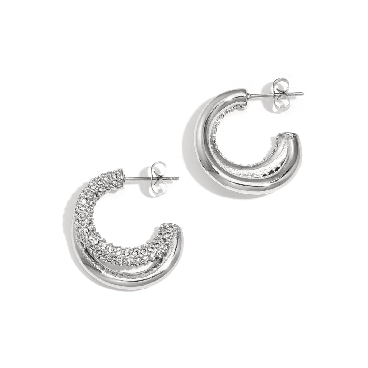 Stainless Steel Hoop Earrings circle Casual Daily Simple Series Women's jewelry