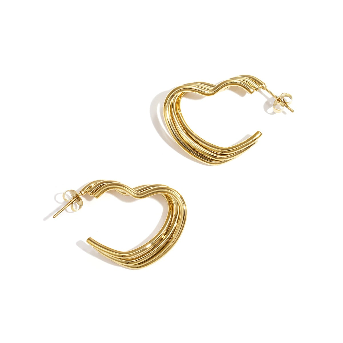 Stainless Steel Hoop Earrings Heart Casual Daily Simple Series Women's jewelry