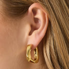 Stainless Steel Hoop Earrings rectangle Casual Daily Simple Series Women's jewelry