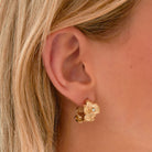 Stainless Steel Hoop Earrings Flower Casual Daily Simple Series Women's jewelry