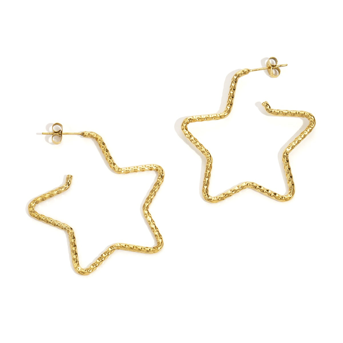 Stainless Steel Hoop Earrings Star Casual Daily Simple Series Women's jewelry