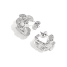 Stainless Steel Hoop Earrings Flower Casual Daily Simple Series Women's jewelry