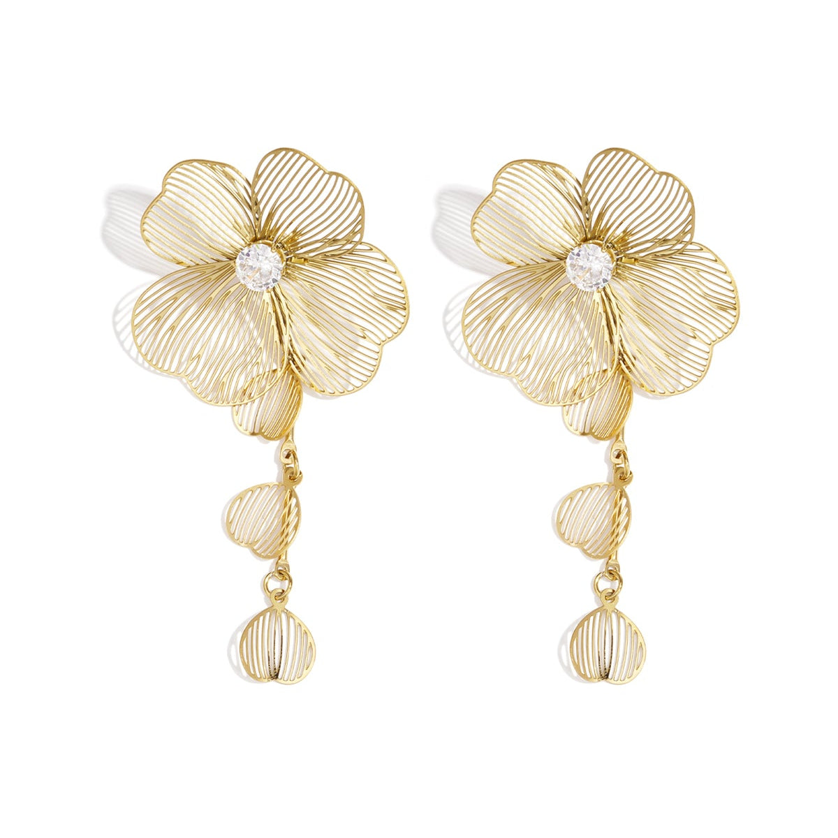 Stainless Steel Dangle Earrings Flower Casual Daily Simple Series Women's jewelry