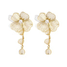 Stainless Steel Dangle Earrings Flower Casual Daily Simple Series Women's jewelry