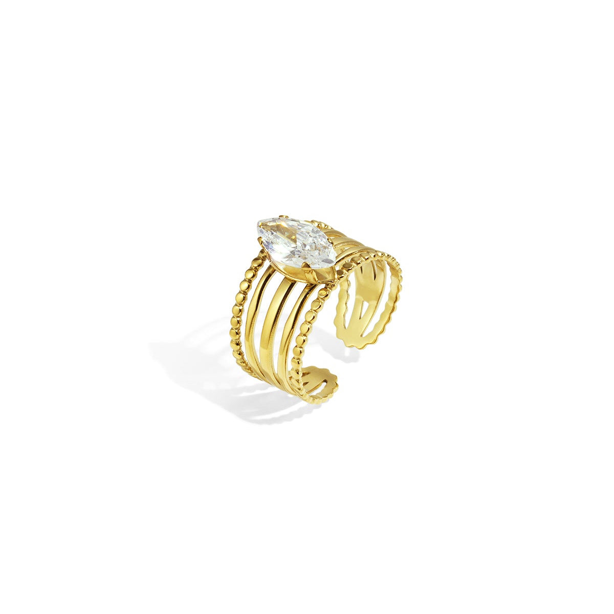 Stainless Steel Gemstone Rings lines Casual Daily Simple Series Women's jewelry