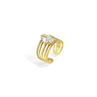 Stainless Steel Gemstone Rings lines Casual Daily Simple Series Women's jewelry