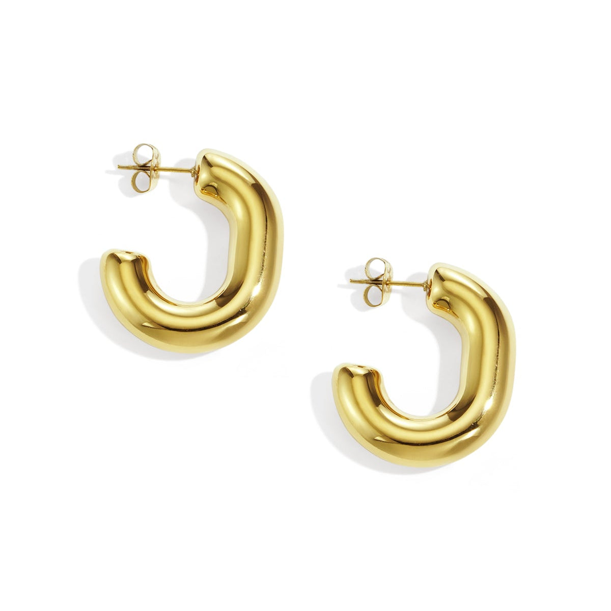Stainless Steel Hoop Earrings irregular shape Casual Daily Simple Series Women's jewelry