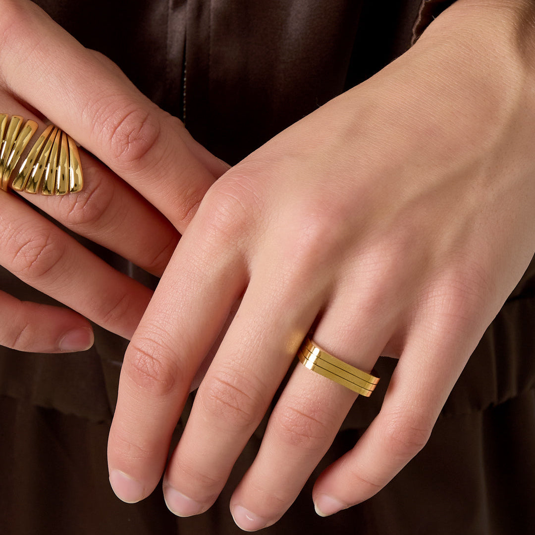 Stainless Steel Minimalist Rings rectangle Simple Daily Simple Series Women's jewelry