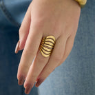 Stainless Steel Statement Rings lines Casual Daily Simple Series Women's jewelry