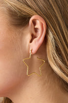 Stainless Steel Hoop Earrings Star Casual Daily Simple Series Women's jewelry