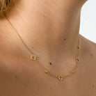 Necklace open clovers Gold Color Stainless Steel